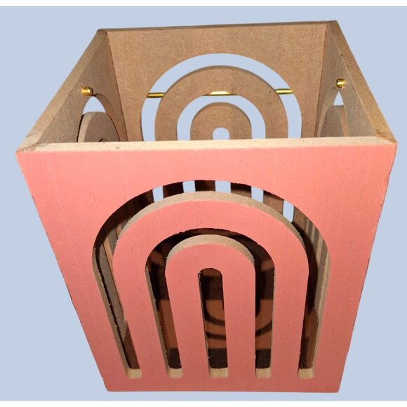 Rose Gold Rainbow Candle Holder With Gold Handle - Picture 4 of 6